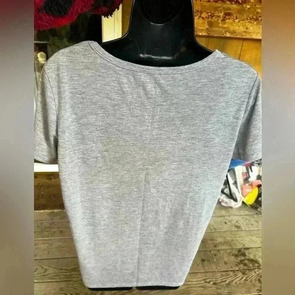 PAC-MAN PACMAN HEATHER GREY GAME THEME Womens Sz L SHIRT Super Soft - Picture 2 of 4